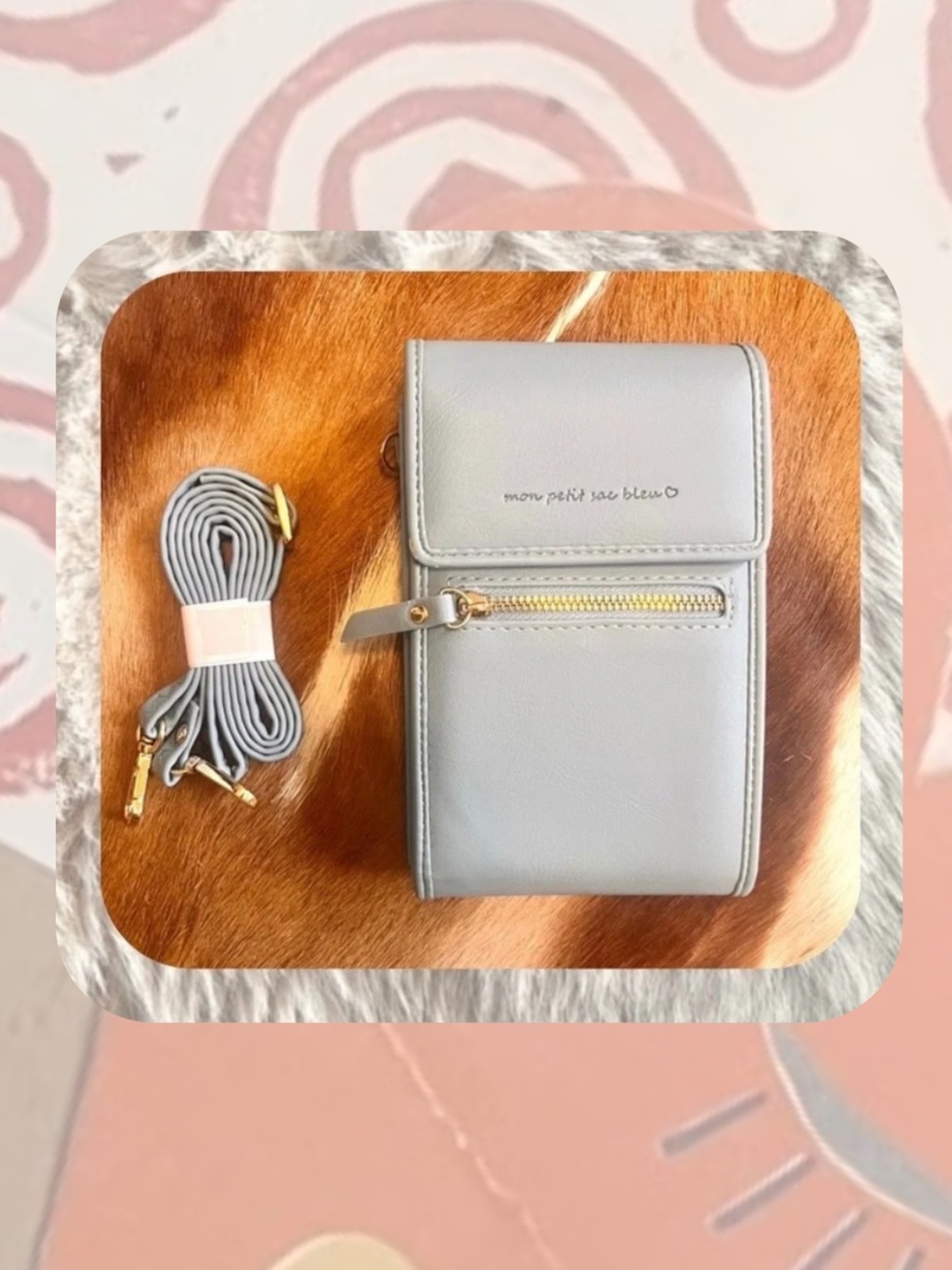 🎉Cute Light Blue Cross Body Phone Bag Multiple Pockets